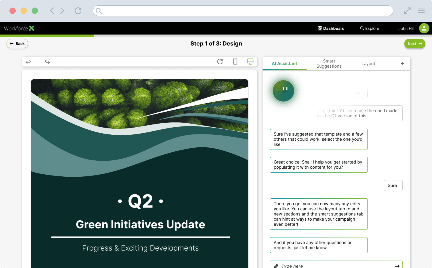 Preview of the Gen AI ERP app design.
