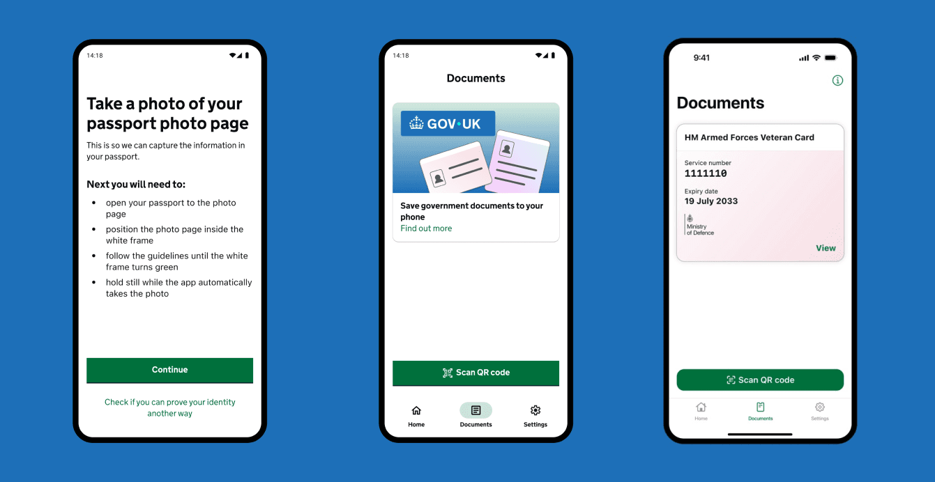 Preview of the digital wallet screens.