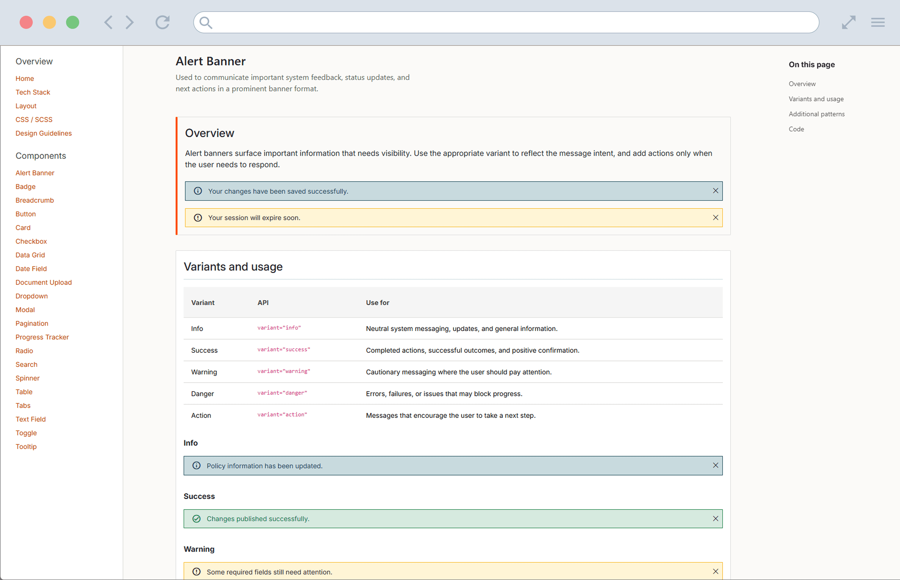 Preview of the Markel internal design system component library.
